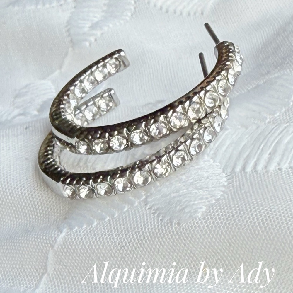 Silver Pavé Mini Hoops • Clean Minimal Sparkle